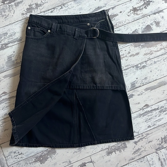 FREE PEOPLE We The Free Black On Tour Denim Wrap Skirt - Picture 4 of 6